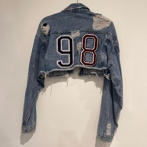 Ripped cropped Jean jacket